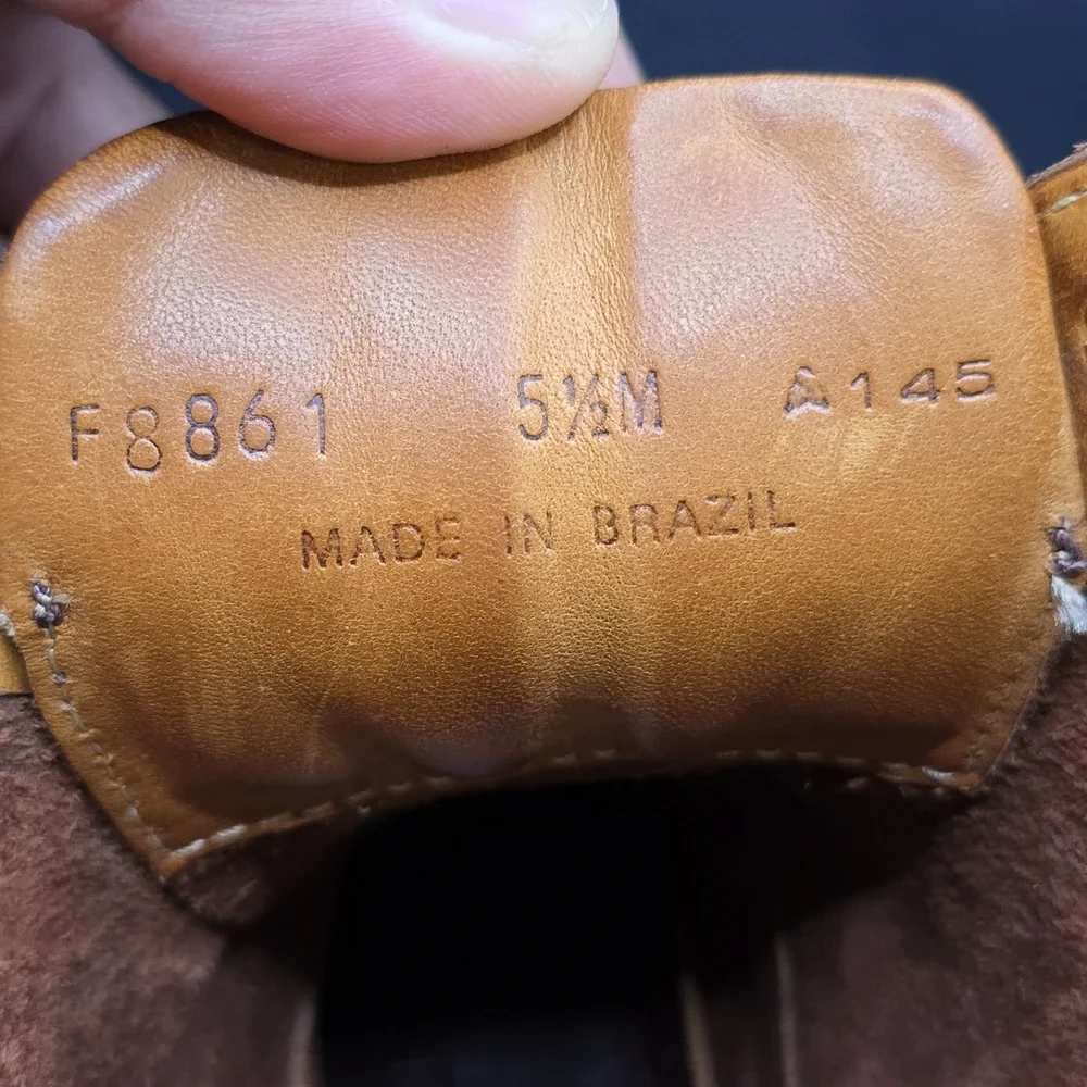 Vtg COLE HAAN Country Brown Leather  Boots F8861‎ / Women's Size 5.5M